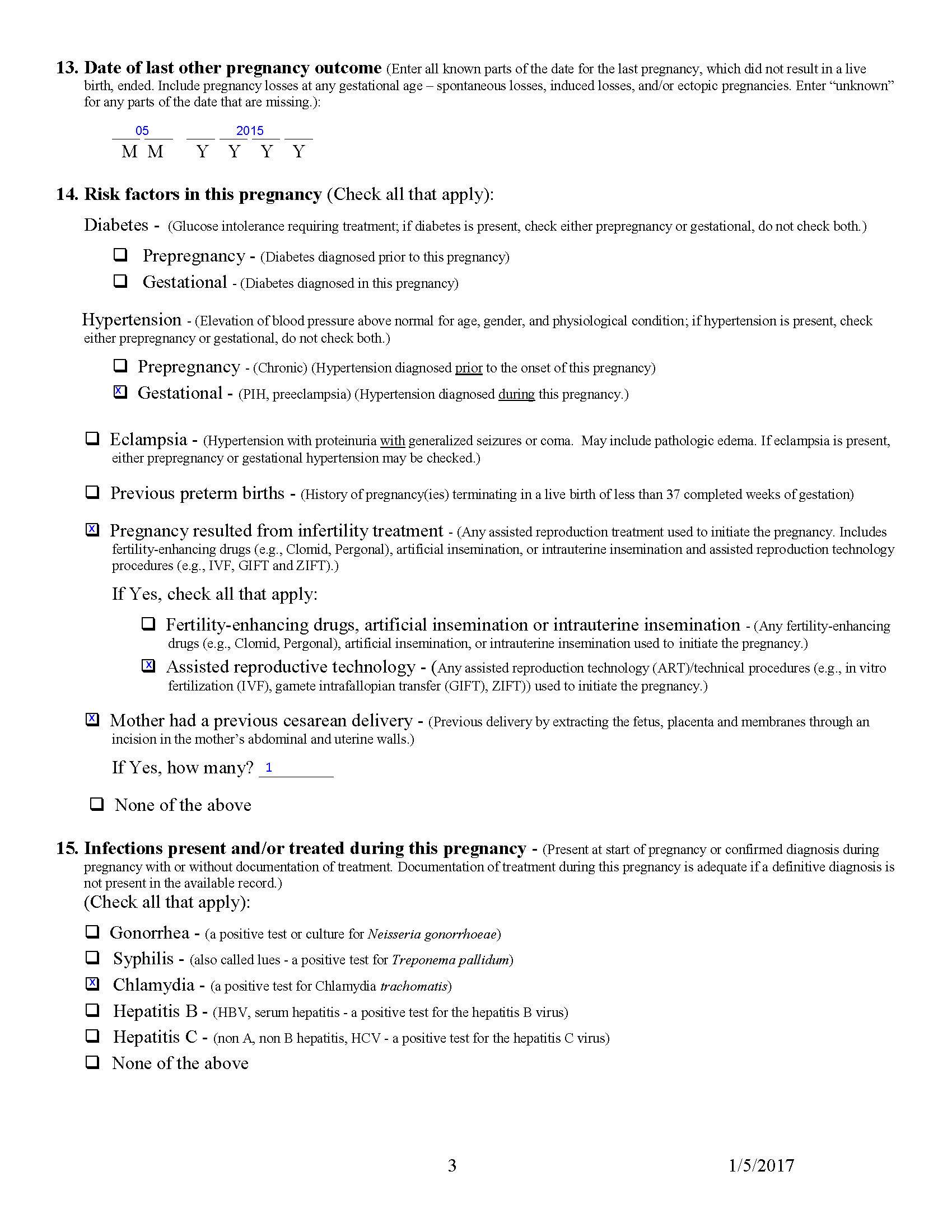 Example Facility Worksheet for Live Birth Certificate for Baby G Quinn - p3
