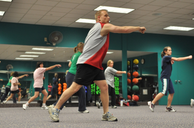 Picture of a man participating in a group fitness program