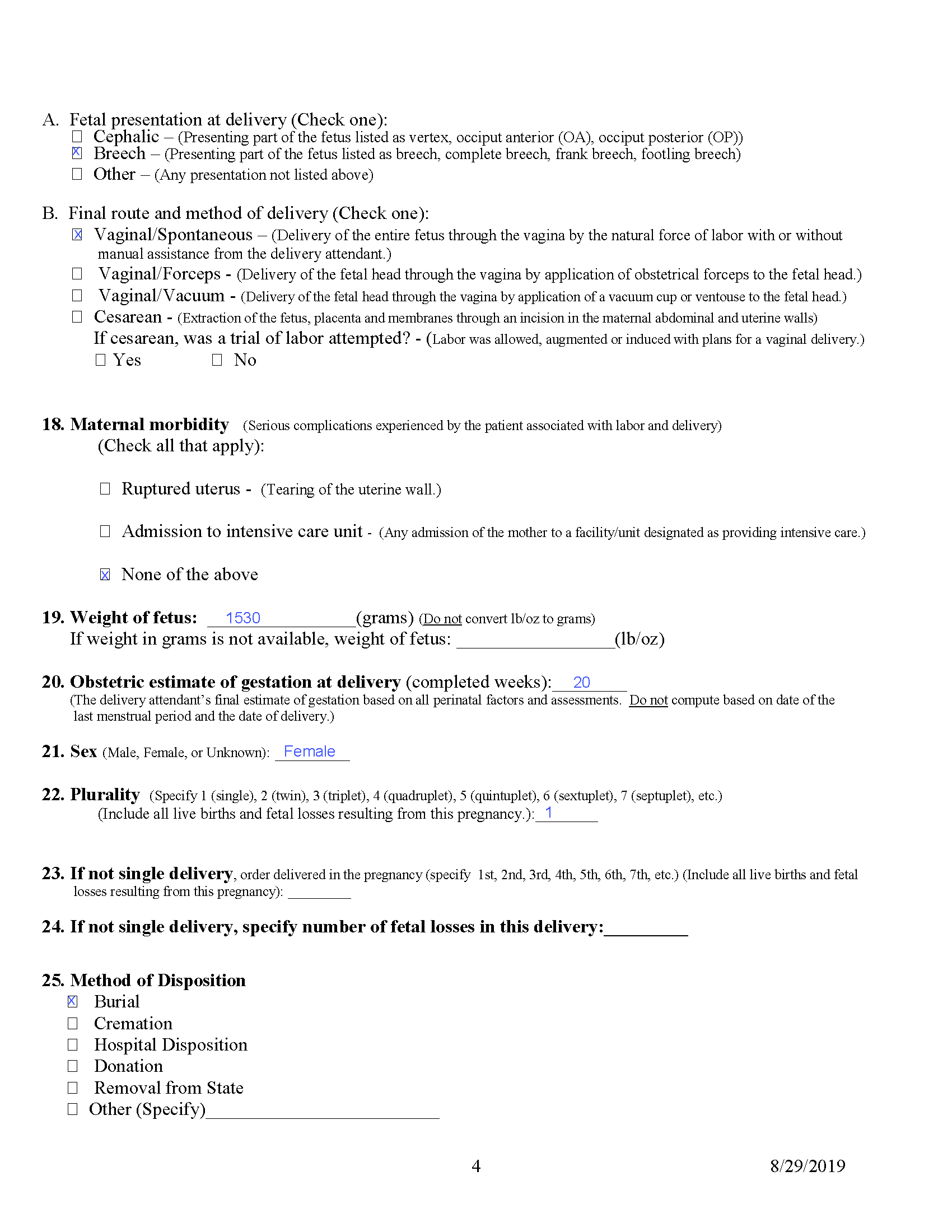 Appendix C - Example Facility Worksheet for the Fetal Death Report - UV ...