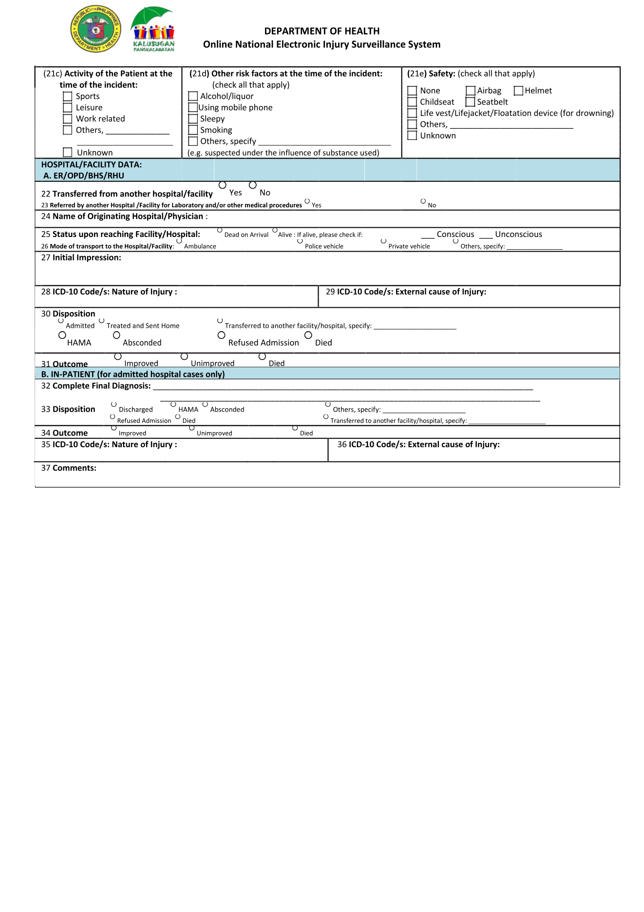 ONEISS Crash Investigation Form, page 2