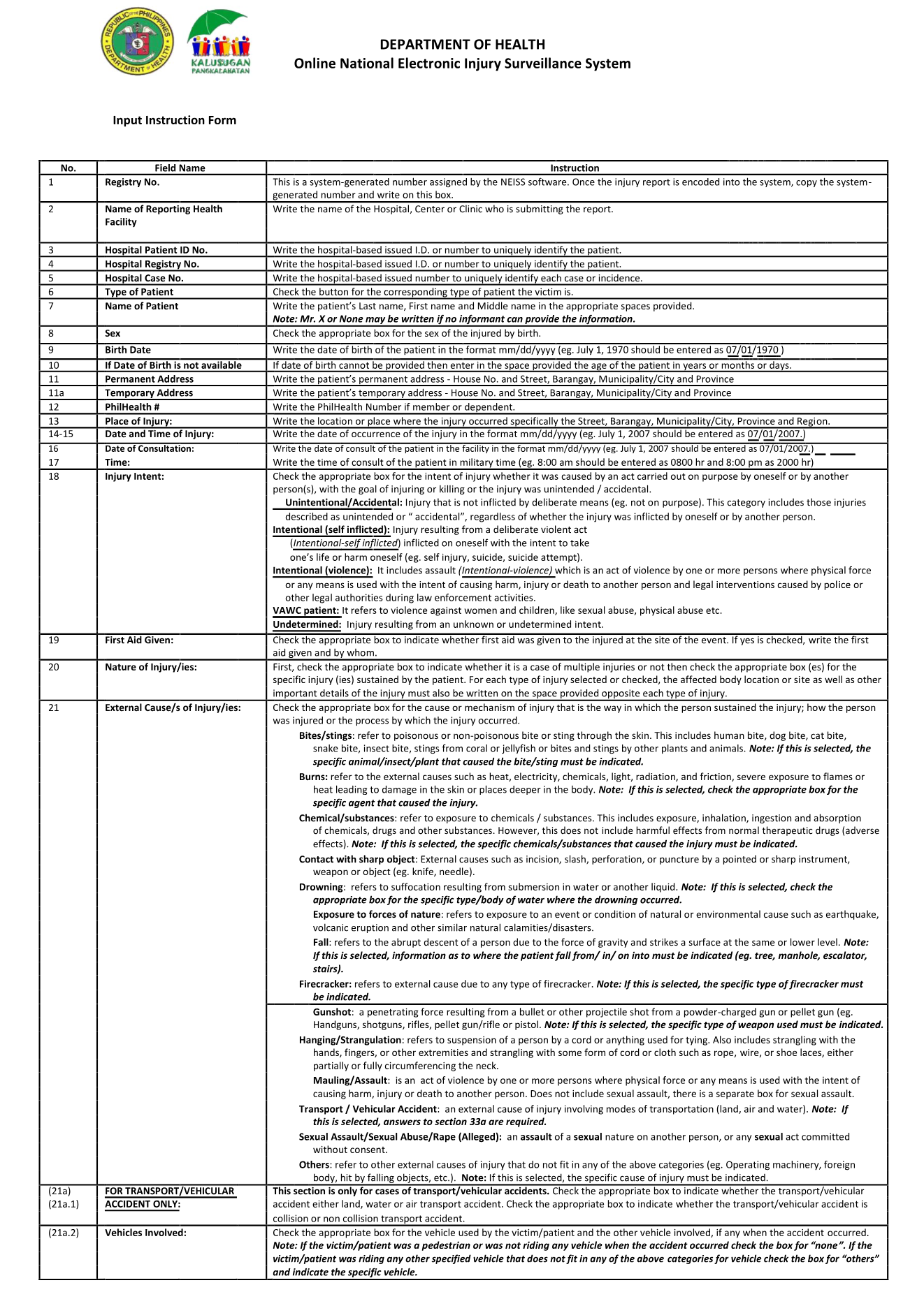 ONEISS Crash Investigation Form, page 3