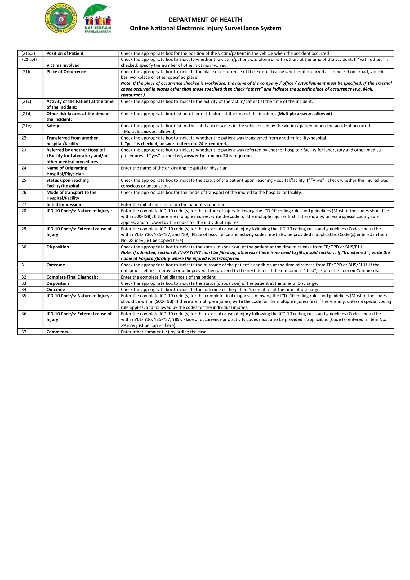 ONEISS Crash Investigation Form, page 4