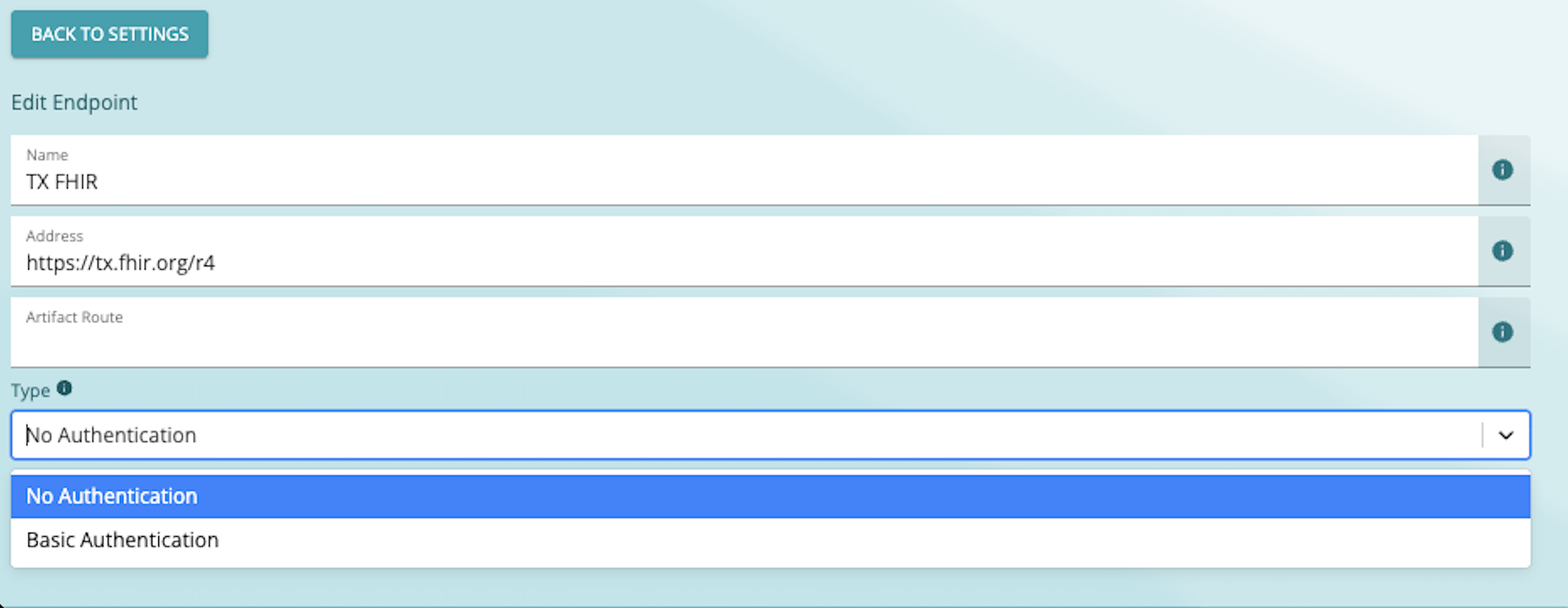 Endpoint authentication options