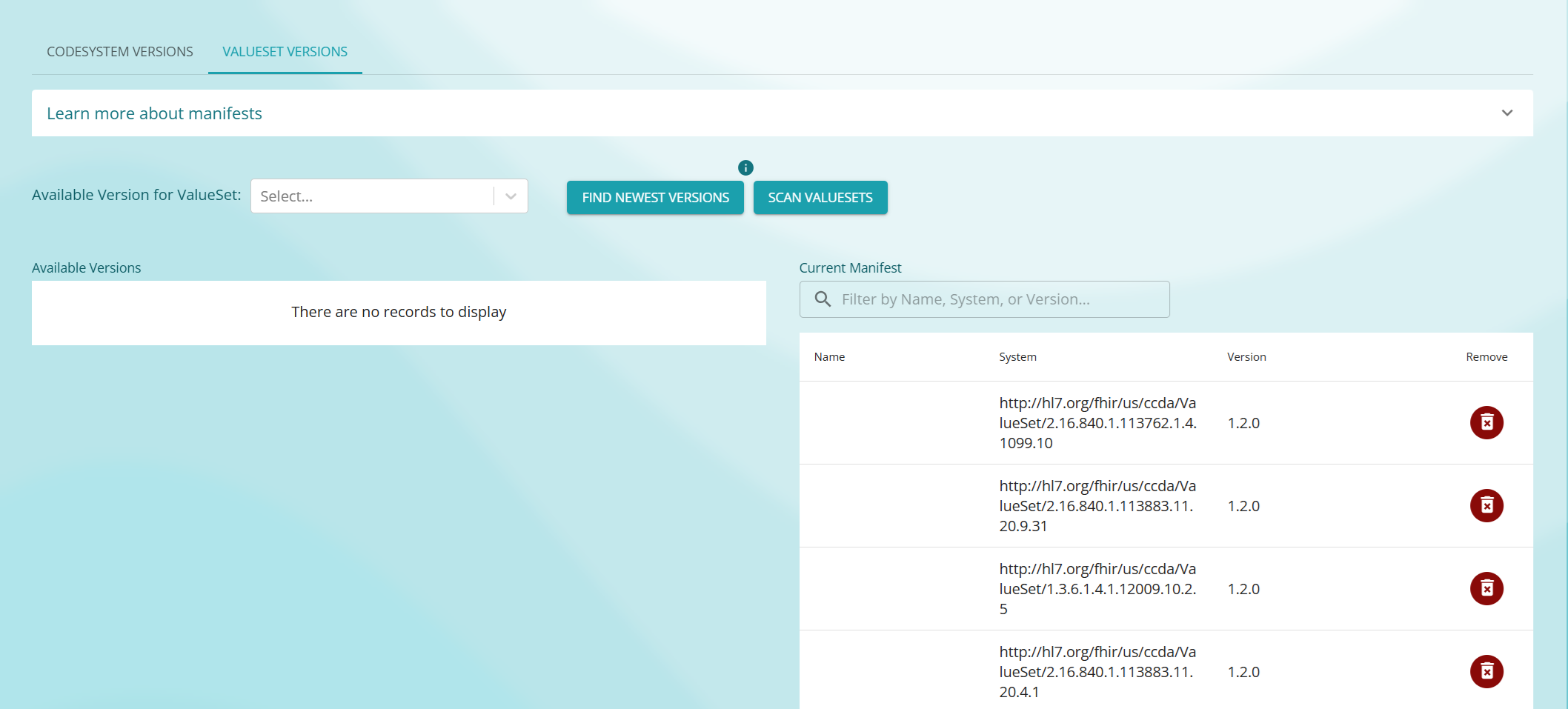 Choosing a value set version